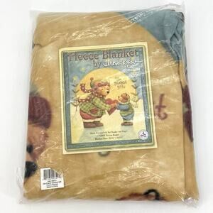 Fleece Blanket Greatest Gift Teresa Kogut Winter Vtg ‘05 Bears 53.25" x 64.25"